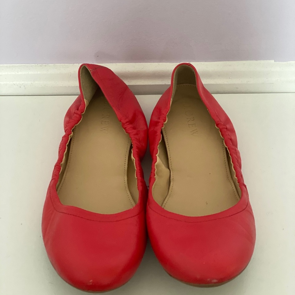 Red J.Crew Ballet Flats
